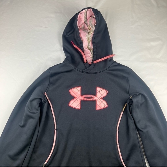 Under Armour - Realtree- Black with Pink Camo Women's Hoodie - Large - Picture 2 of 16